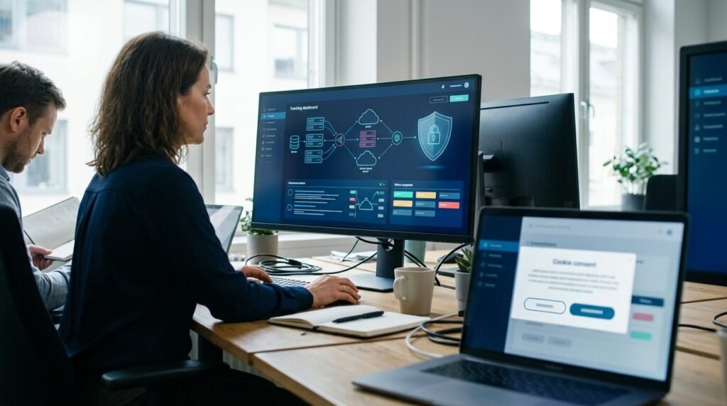 **Image prompt – Server-side tracking, GDPR and consent management in 2026**