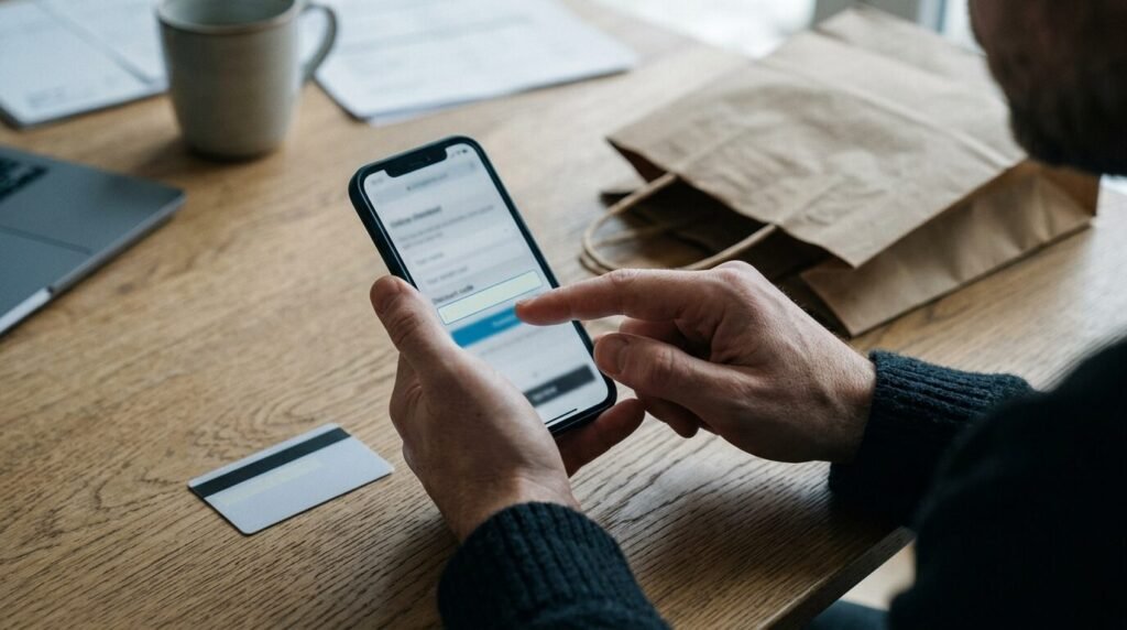 Shopper entering a discount code